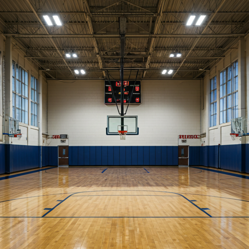 Indoor basketball court